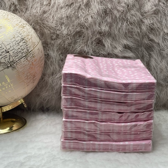Lot of 7 pks Caspari Small Dots Luncheon Napkins PINK - 20 Per Package. - Picture 3 of 6